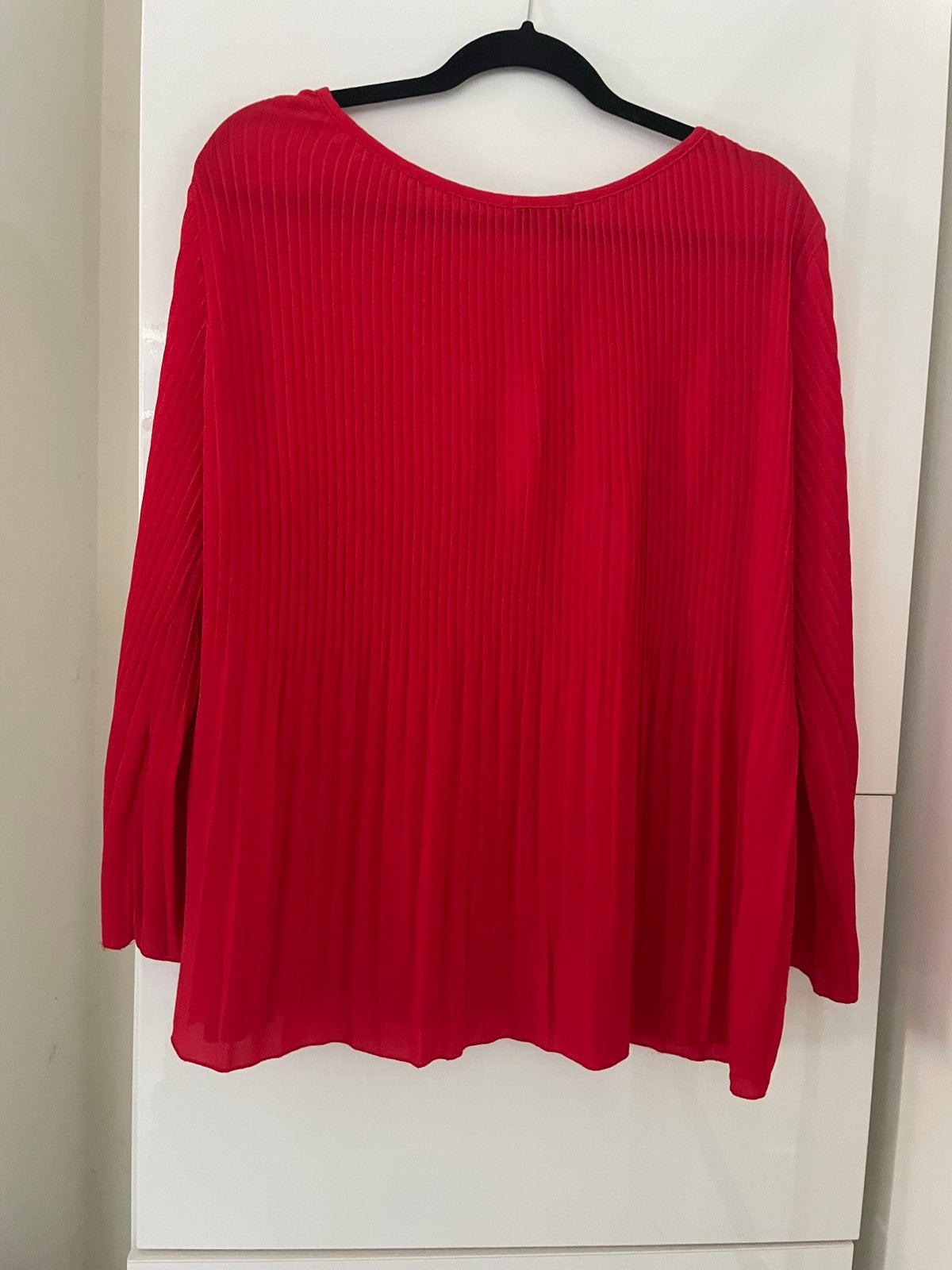 Geplooide rode blouse van Studio Due, Verzenden, Zo goed als nieuw, Maat 38/40 (M), Rood