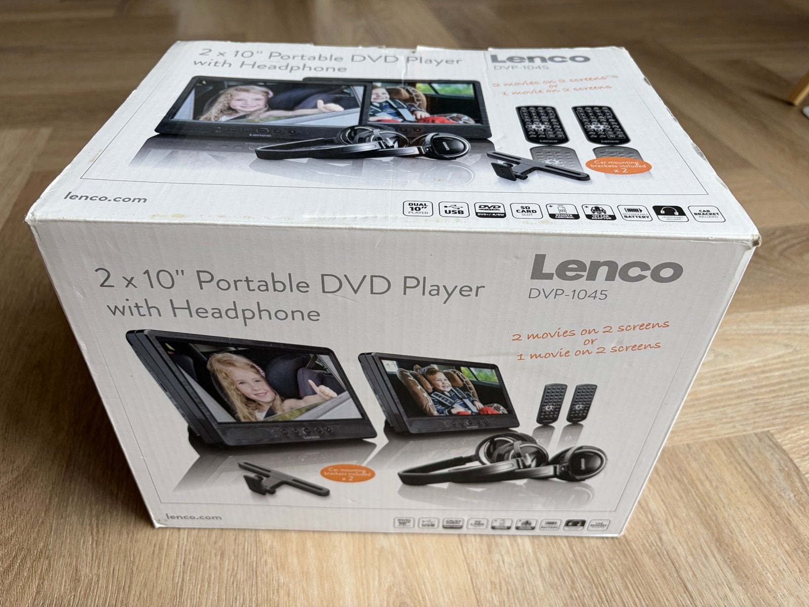 Lenco DVP-1045 Draagbare DVD-speler, 2 schermen en 45 DVD’s, Gebruikt, Draagbaar, Ophalen, Overige merken