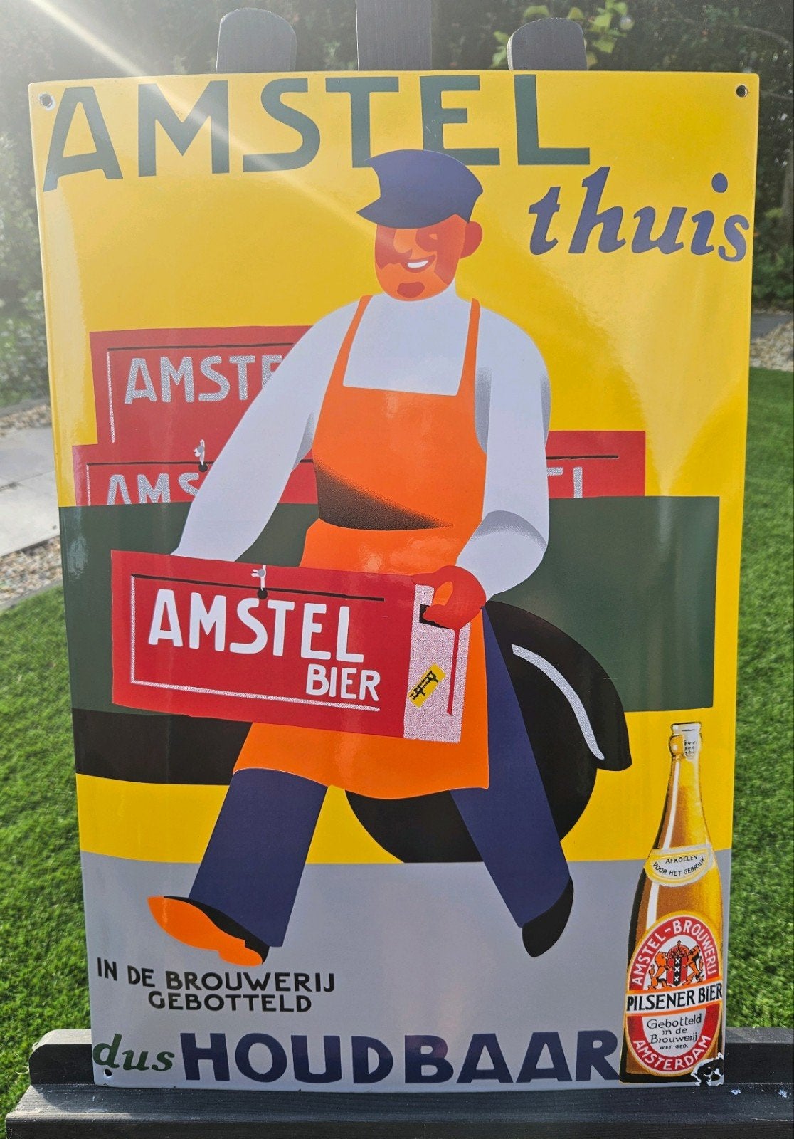 Amstel Bier Emaille Reclamebord, Ophalen of Verzenden