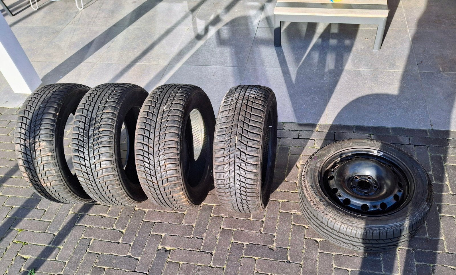 4xWinterband: Bridgestone Blizzak 195/55 R15 + reservewiel, Ophalen, Skoda