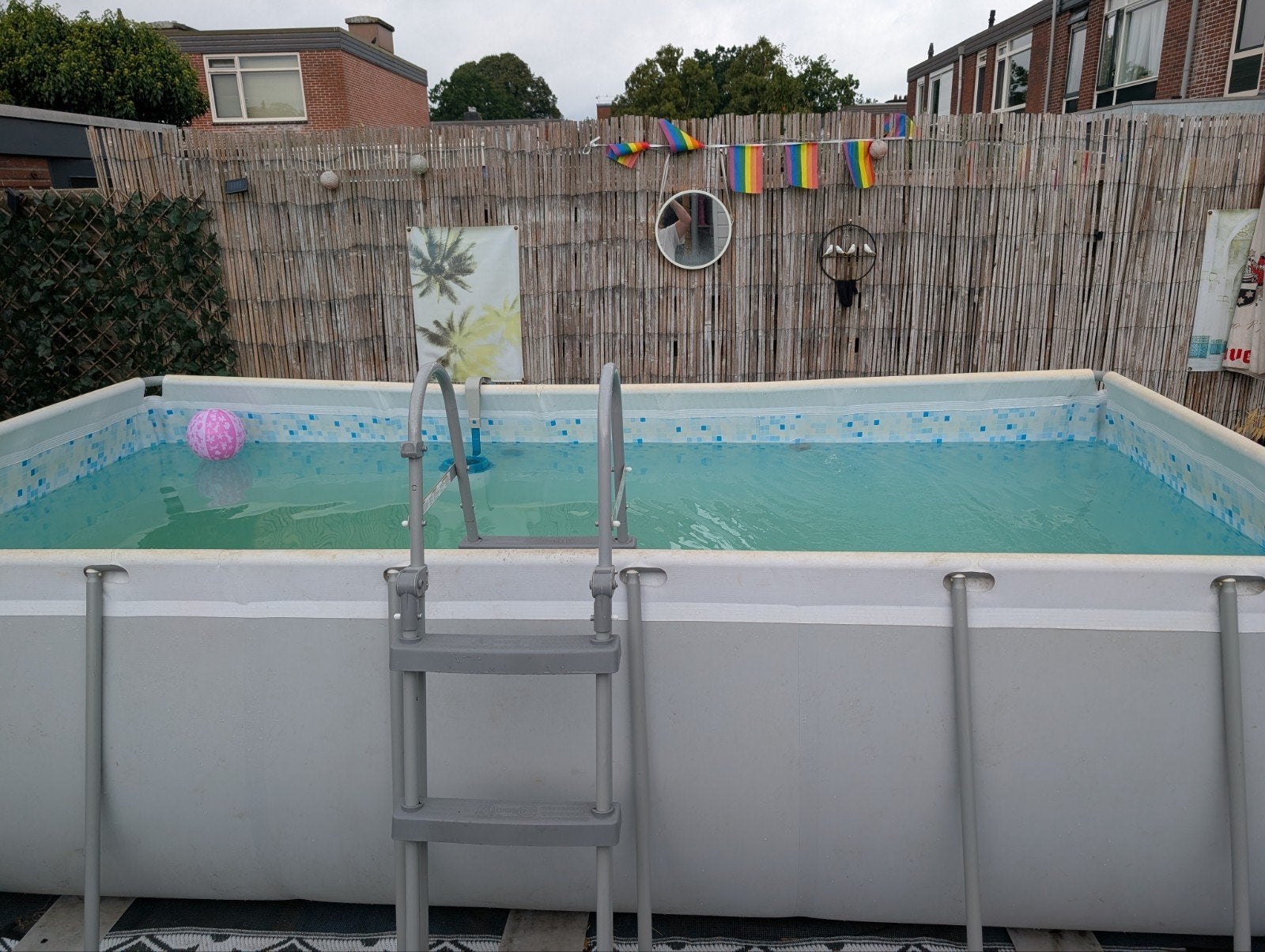Groot opzetzwembad met trap - Ideaal voor de zomer!, Gebruikt, 200 tot 300 cm, 80 tot 120 cm, Ophalen of Verzenden