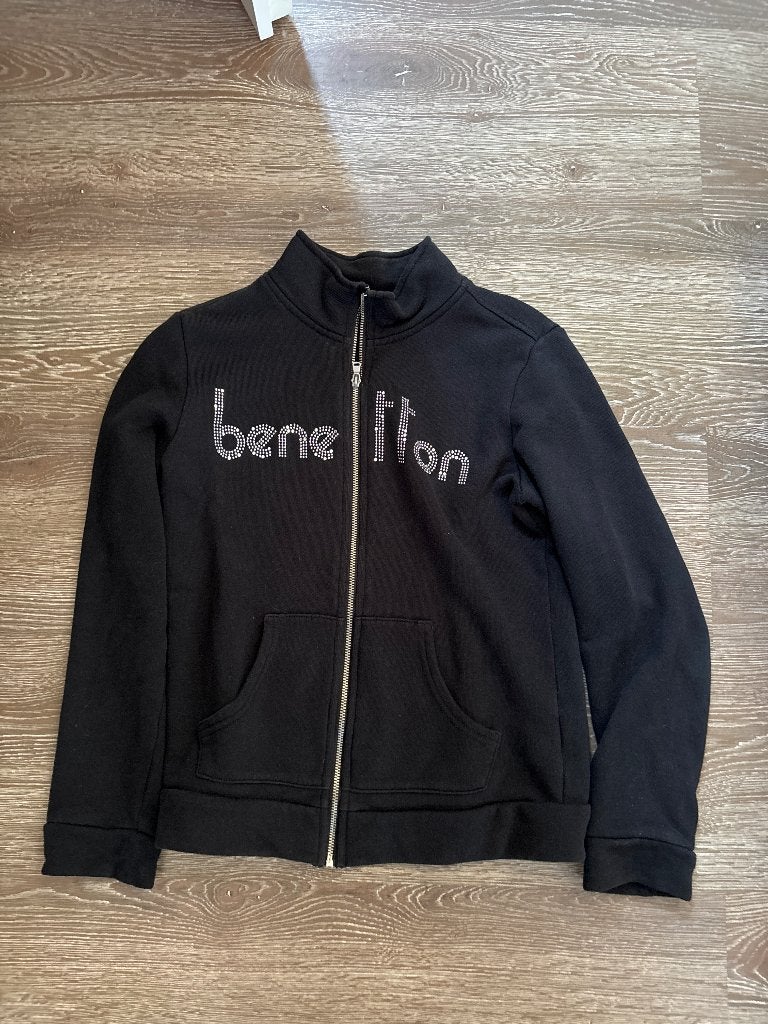 Zwart Benetton vest in maat 134/140, Kinderen en Baby's, Ophalen, Gebruikt, Meisje, Trui of Vest