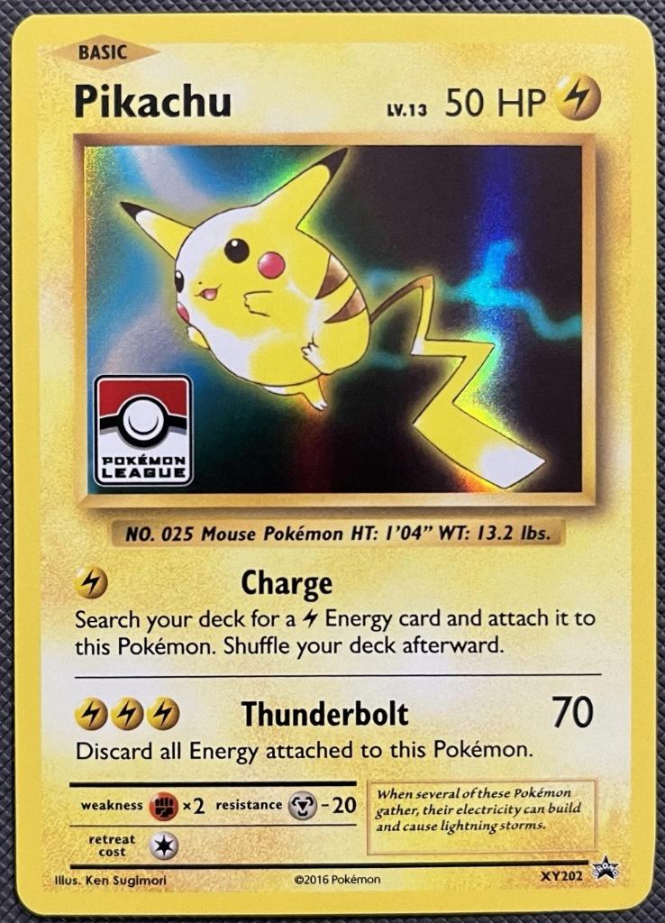 2016 Pikachu League Promo Black Star Pokemon XY202, Ophalen of Verzenden, Zo goed als nieuw, Losse kaart, Foil