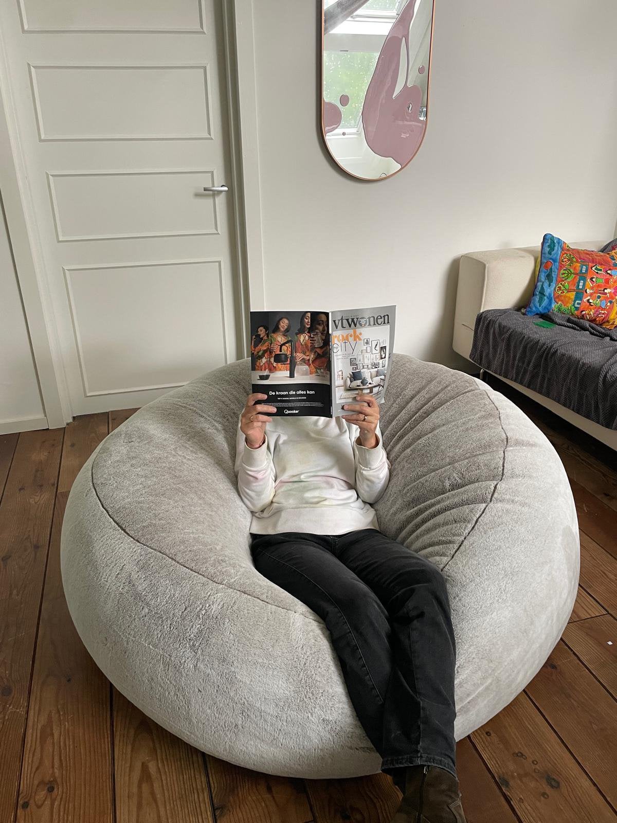 Mega grote zitzak Lounge pug, Ophalen, Gebruikt, Grijs