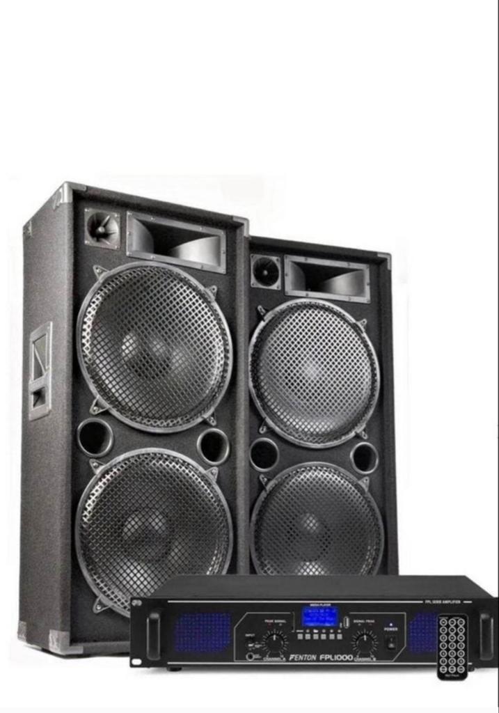 4000W Bluetooth Speakerset met Versterker (2 stuks), Audio, Tv en Foto, Karaoke-apparatuur, Ophalen of Verzenden, Zo goed als nieuw