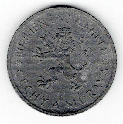26-1827 Bohemen&Moravie 1 krone 1943, Ophalen of Verzenden, Overige landen, Losse munt
