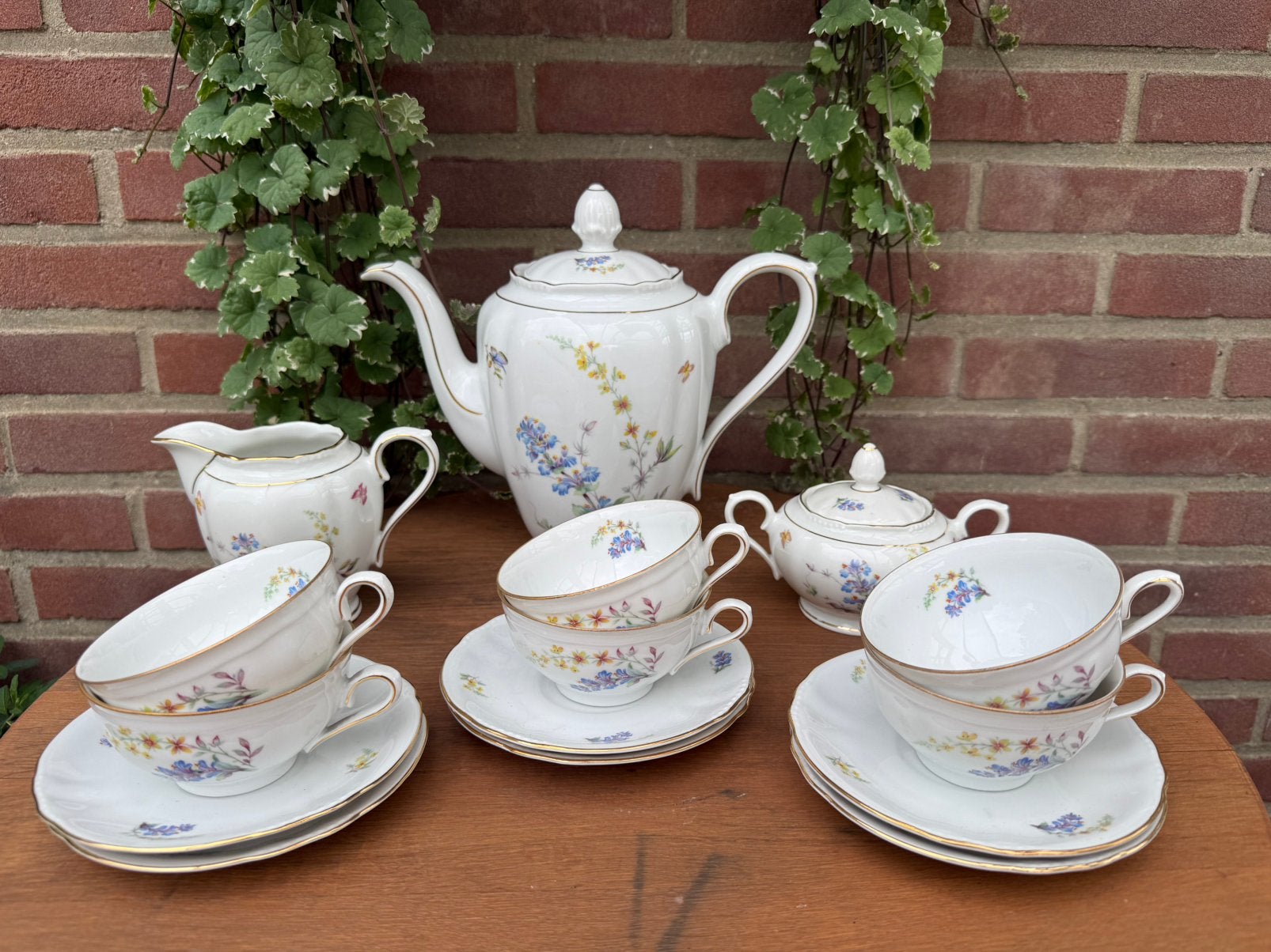 Bavaria servies us zone 1945/1949 zeldzaam bloemen vlinders, Antiek en Kunst, Ophalen