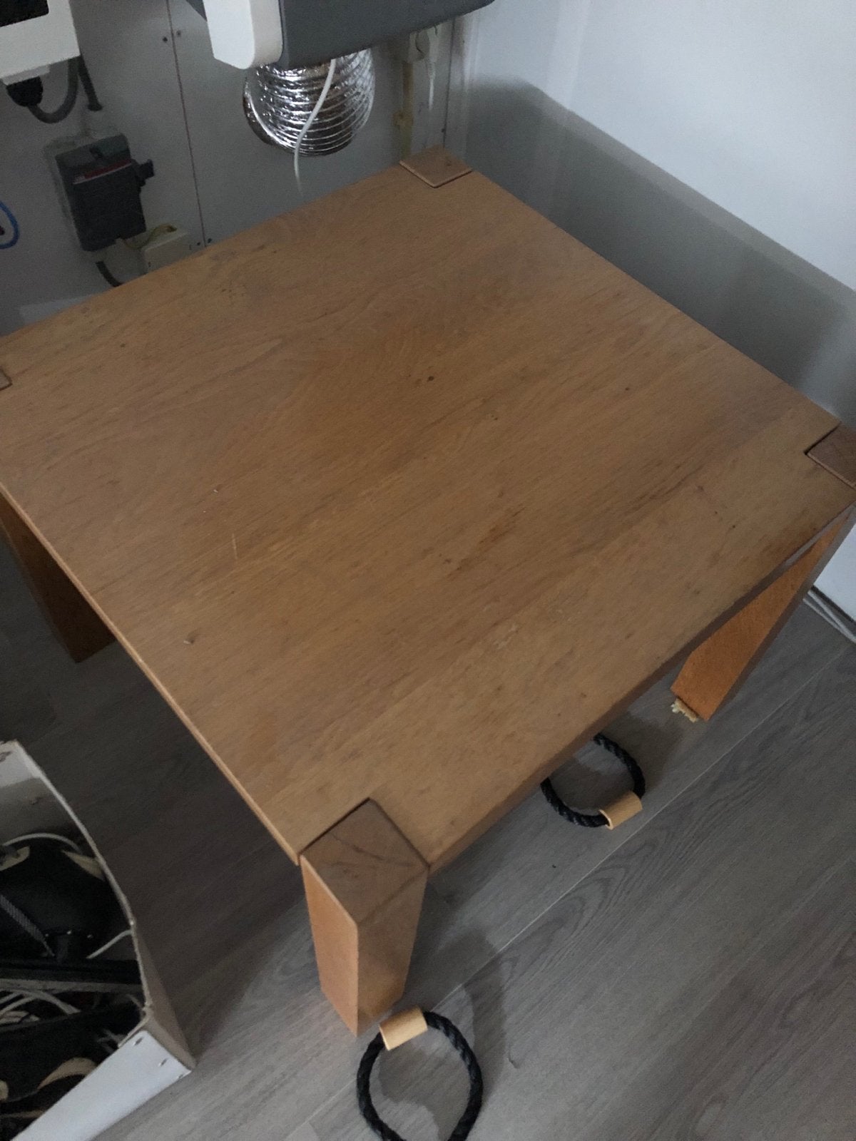 Houten salontafel - vierkant 2x massief eiken, Ophalen, Gebruikt, Vierkant, 50 tot 100 cm