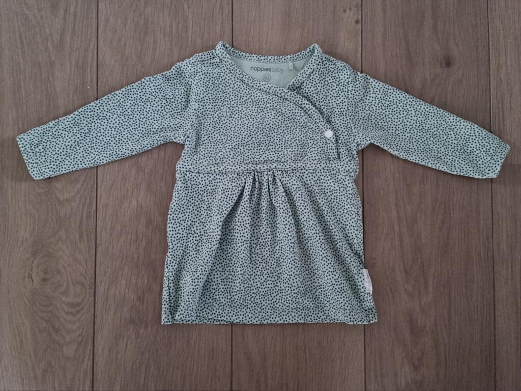 Noppies jurkje mintgroen met stippen - mt 62 (zgan), Kinderen en Baby's, Babykleding | Maat 62, Ophalen of Verzenden, Zo goed als nieuw