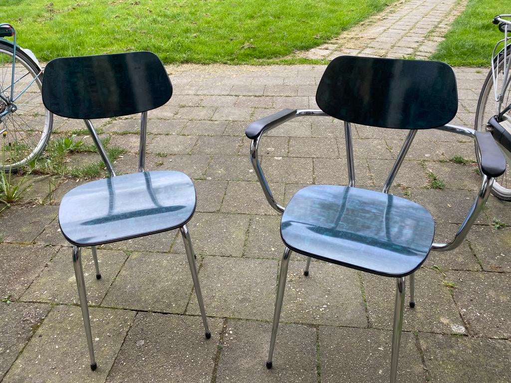 Mooie vintage stoeltjes (formica), Ophalen, Gebruikt, Overige kleuren, Twee