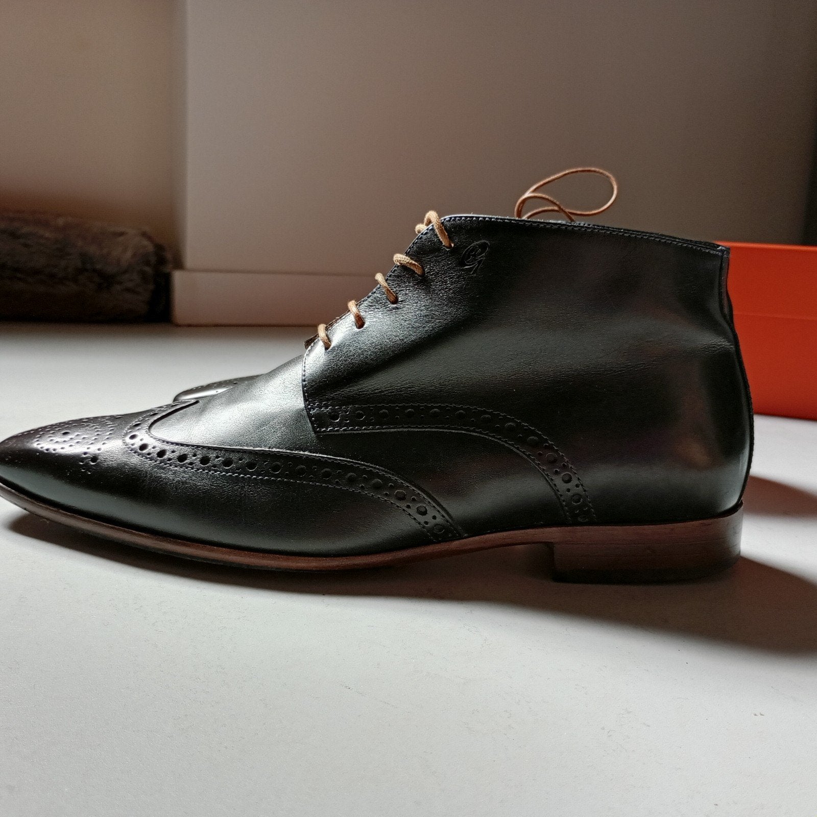 Prachtige Greve Navyblauwe Derby Brogues mt 42, Blauw, Ophalen of Verzenden, Zo goed als nieuw, Greve