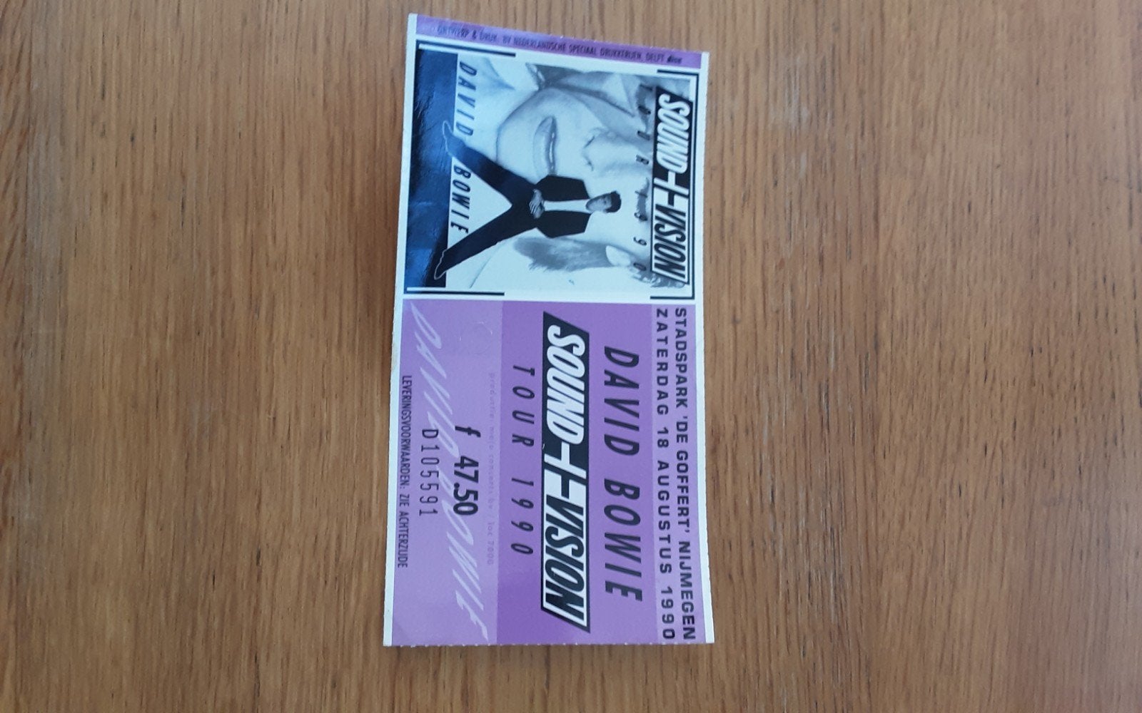 ENTREE Ticket David Bowie, Boeken, Muziek, Ophalen of Verzenden, Zo goed als nieuw, Artiest