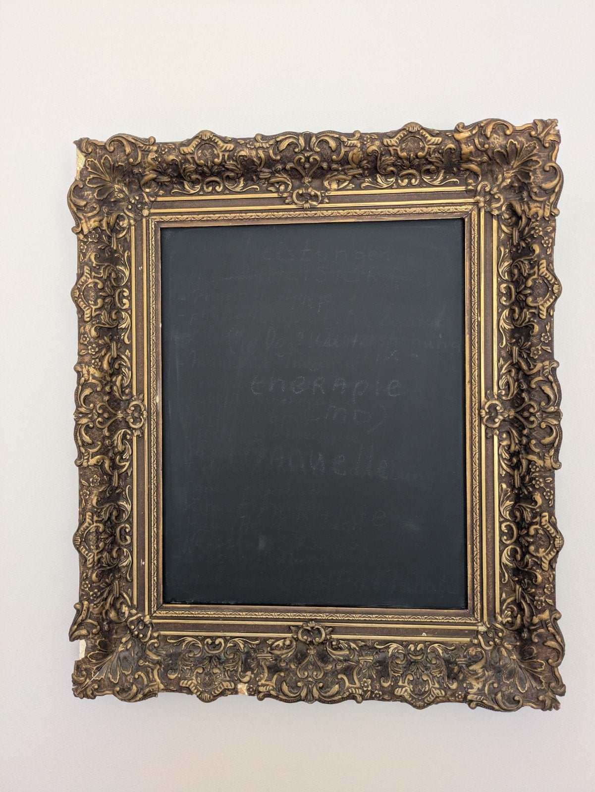 Vintage barokke schilderijlijst met schoolbord, 60x68cm, Ophalen, 68 cm, Gebruikt, 60 cm