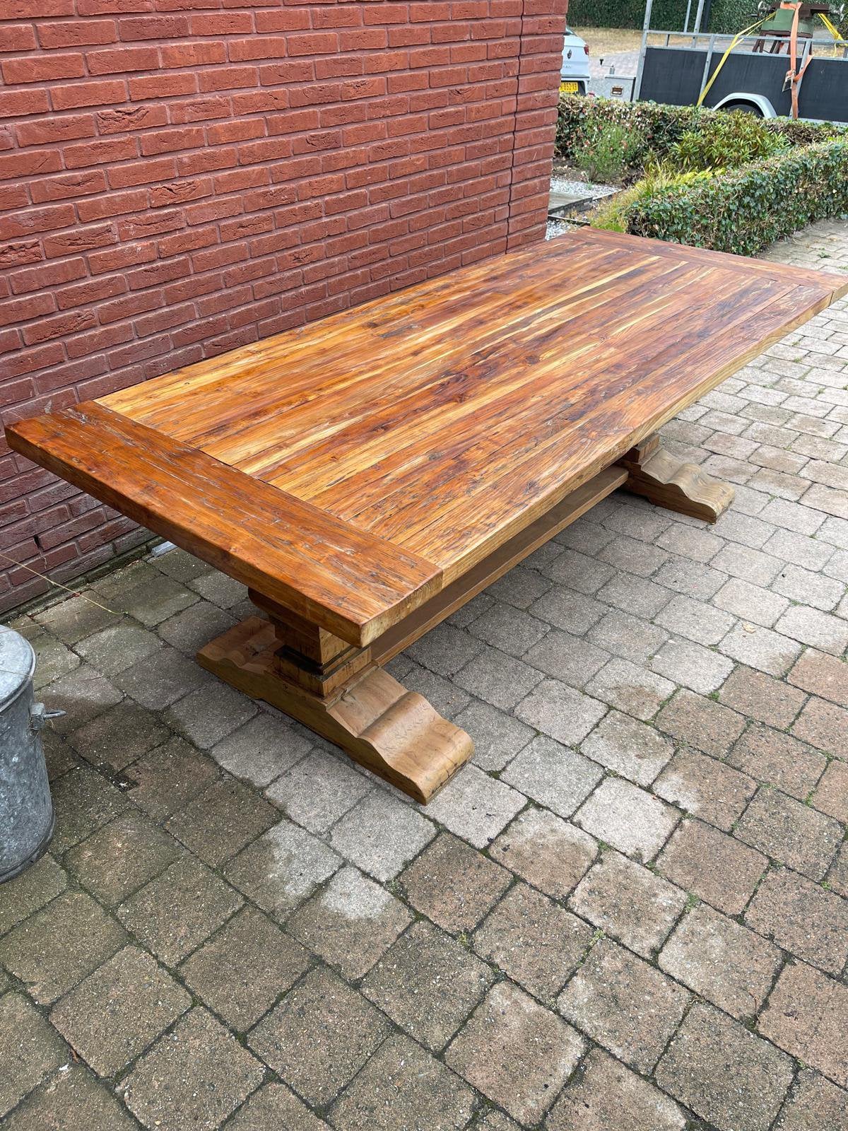 Kloostertafel robuuste eettafel, Teakhout, Vijf personen of meer, Rechthoekig, Nieuw