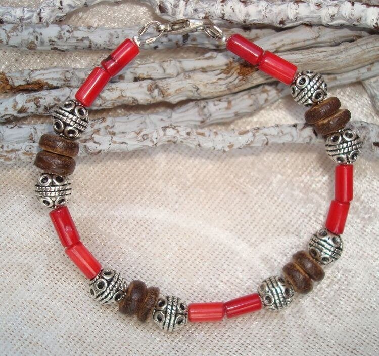 Armband van koraal en kokoshout, Info.adorabeads@gmail.com, Want 18 Hoogvliet, Adorabeads, Nieuw