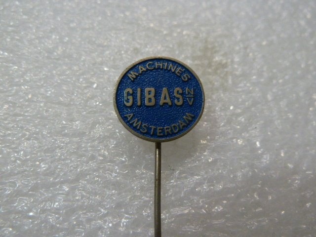 Vintage Gibas Machines Amsterdam Speldje, Ophalen of Verzenden, Gebruikt, Merk, Speldje of Pin