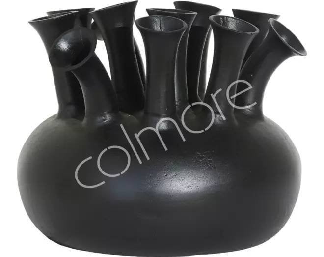 Colmore Vaas 12-mond ALU RAW/MATTBLACK 49x49x43, 43 cm, Zwart, Nieuw, Matte afwerking