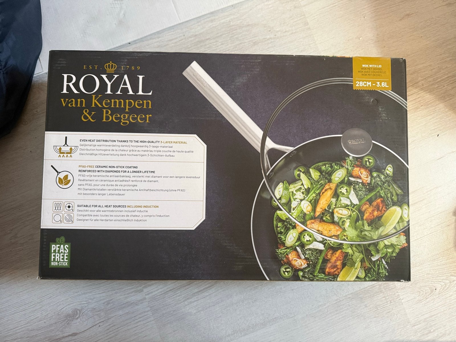 Royal van Kempen & Begeer Wokpan 28cm NIEUW, Huis en Inrichting, Ophalen, Antiaanbaklaag, Wok, Nieuw