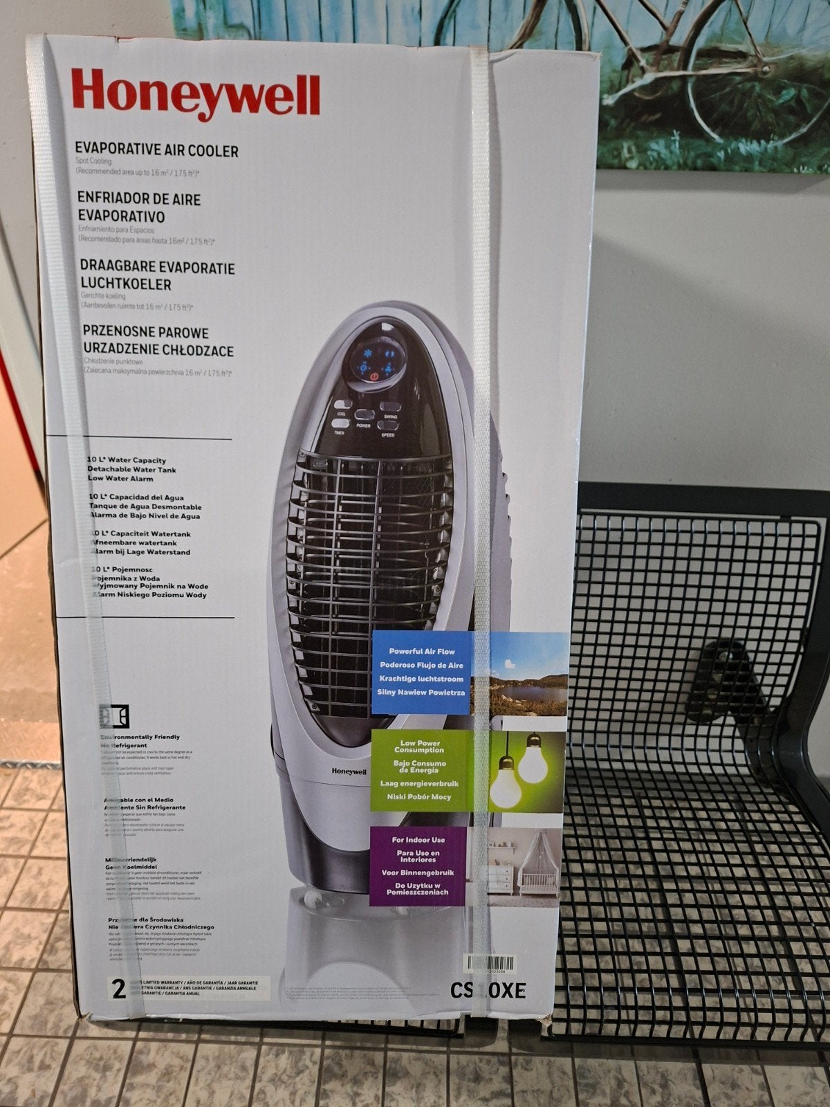 Honeywell Evaporatieve Luchtkoeler CS10XE - ZGAN, Ophalen, Minder dan 60 m³, Timer, 3 snelheden of meer