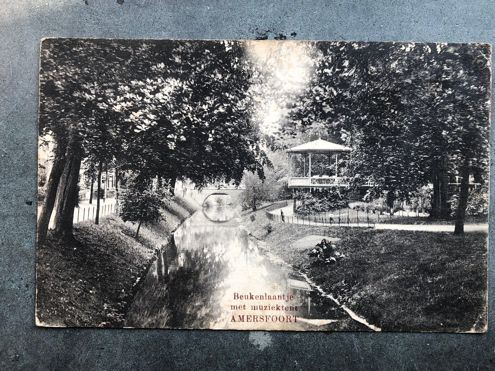 Gelopen ansichtkaart 1919 - Beukenlaantje muziektent A’foort, Verzamelen, Ophalen of Verzenden, Voor 1920, Gelopen, Utrecht