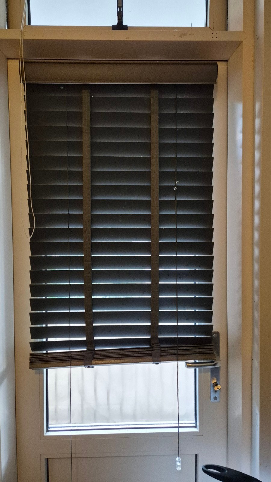 Houten jaloezieën - 60x120 cm - Donkerbruin, Ophalen, Jaloezie, Bruin, Hout