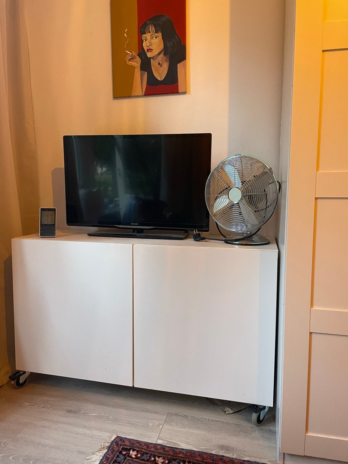 IKEA besta kast op wieltjes, wit, Huis en Inrichting, Kasten | Televisiemeubels, Ophalen, Gebruikt, 100 tot 150 cm, Minder dan 100 cm