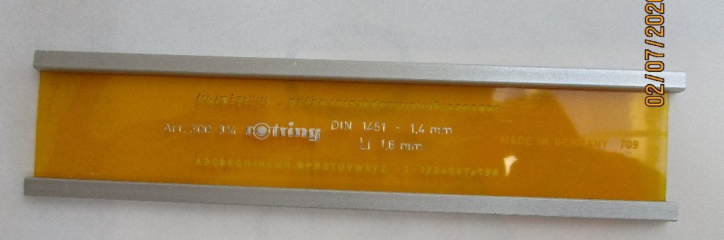 Rotring lettersjabloon 300 014 din 1451  1,4mm nette staat, Ophalen of Verzenden, Gebruikt, Overige typen