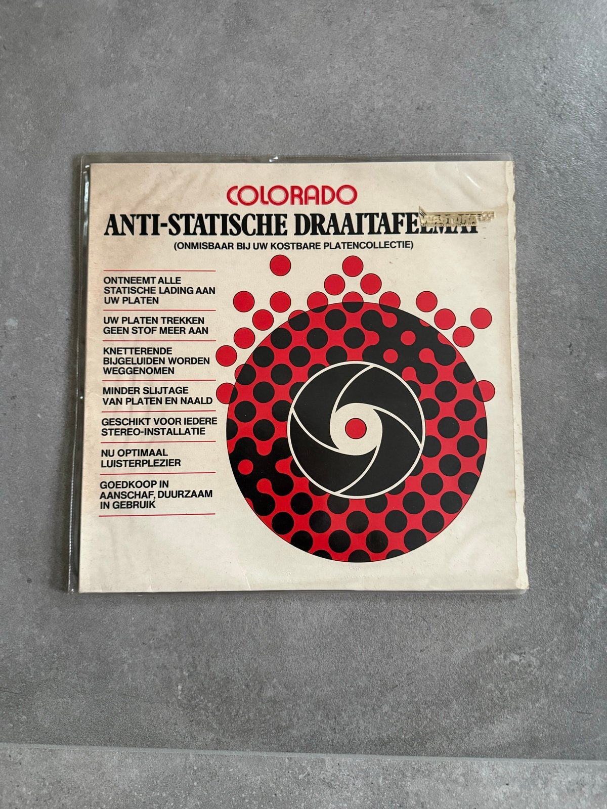 Colorado Anti-Statische Draaitafelmat - In de verpakking, Ophalen, Nieuw, Platenspeler-onderdeel, Overige merken