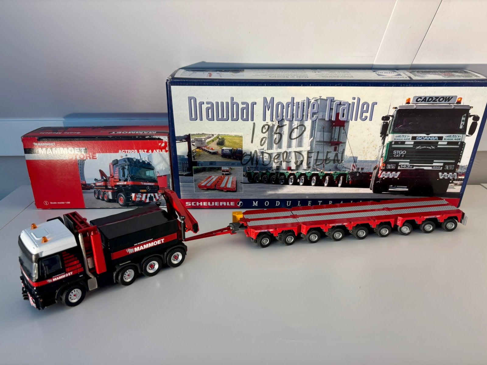 Mammoet Mercedes Actros mp2 8x4 met scheuerle aslijnen, Hobby en Vrije tijd, Ophalen of Verzenden, Nieuw, Bus of Vrachtwagen, Conrad