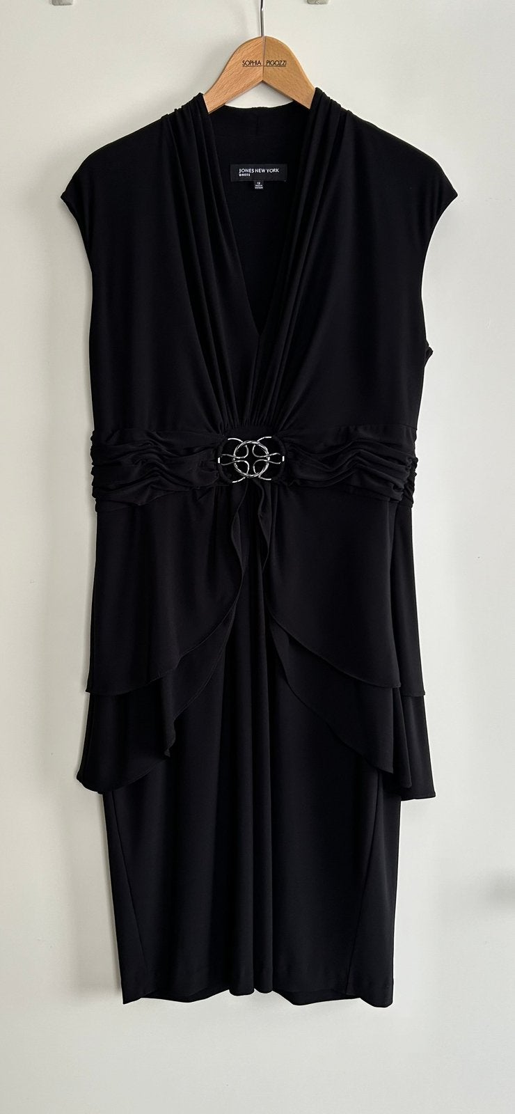 Zwart (feest) jurkje van Jones New York, maat 12/40, Kleding | Dames, Ophalen of Verzenden, Zo goed als nieuw, Maat 38/40 (M)