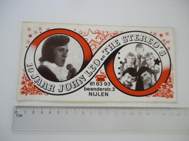 sticker JOHN LEO The Stereo's band retro nijlen belgie, Verzenden, Zo goed als nieuw