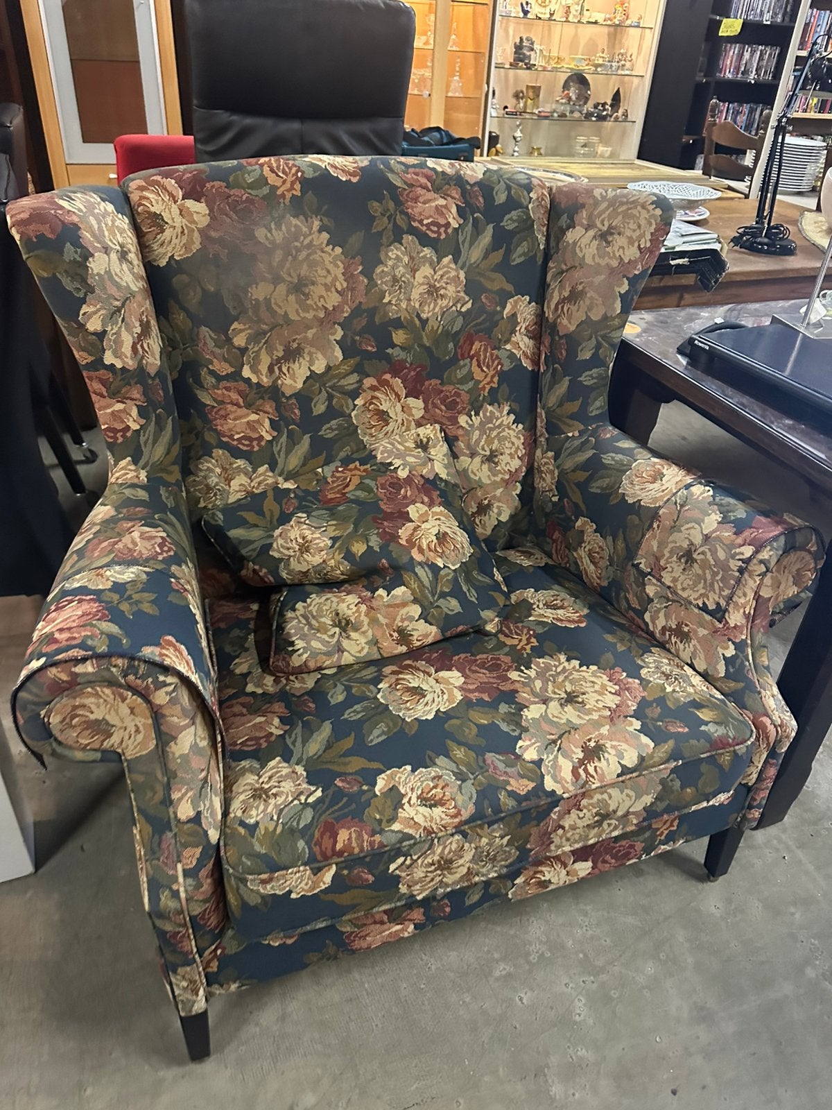 oorfauteuil met bloemenpatroon, 75 tot 100 cm, Ophalen of Verzenden, X, 100 tot 125 cm