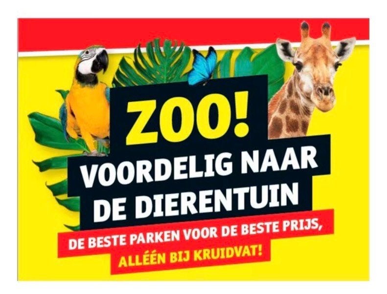 Dierentuin voucher Kruidvat, Tickets en Kaartjes, Twee personen, Ticket of Toegangskaart