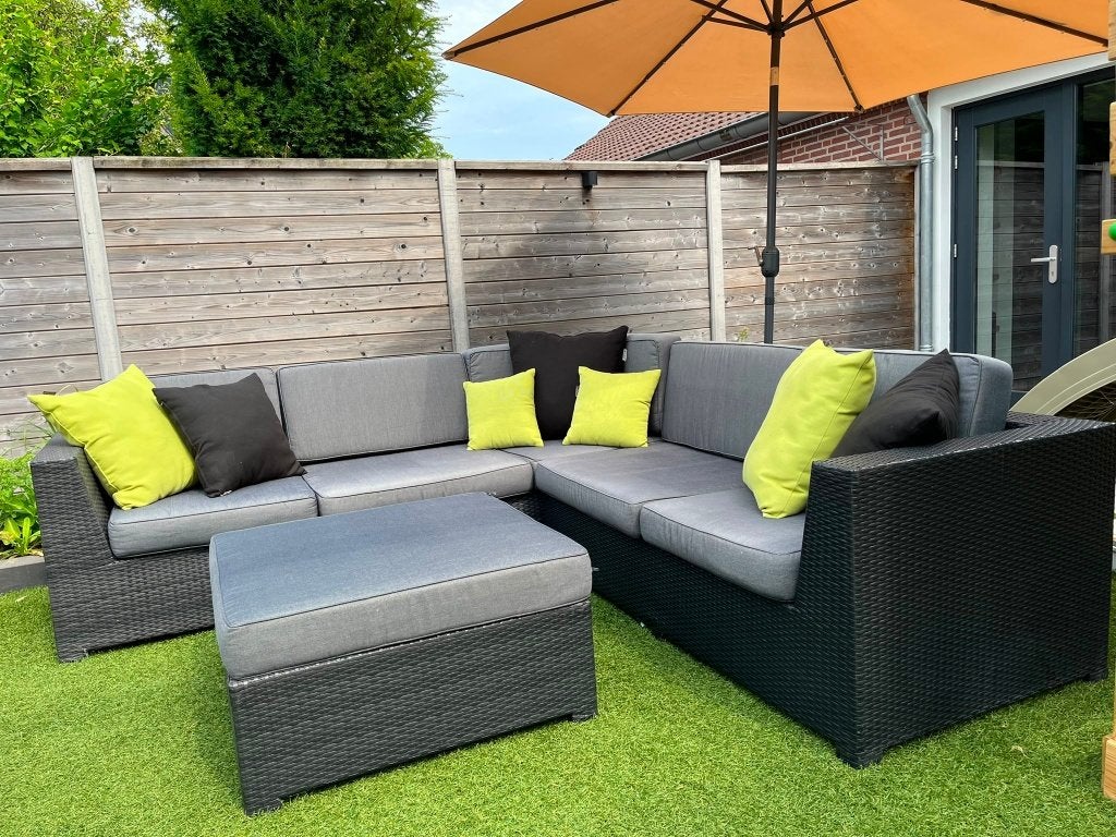 Beach7 Club Collection loungeset luxe hoekbank met hocker, Tuin en Terras, Ophalen, Gebruikt, Bank, Loungeset