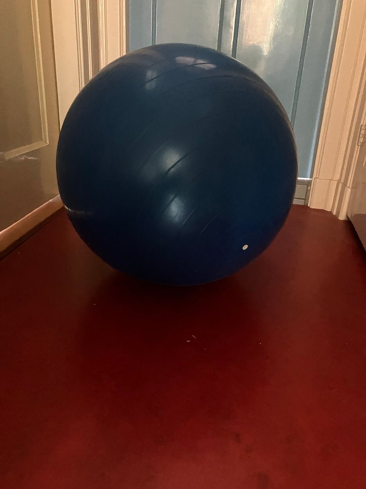 Blauwe Fitnessbal / Gymbal, Sport en Fitness, Fitnessmaterialen, Gebruikt, Fitnessbal, Buik, Rug, Ophalen