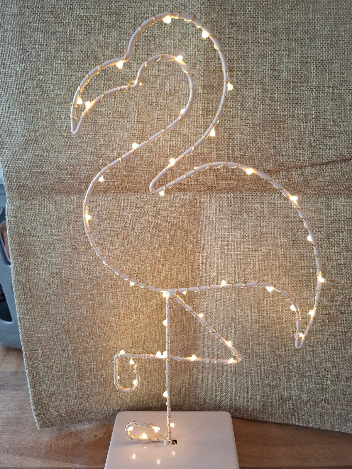 Roze Flamingo LED Decoratie Lamp, Ophalen, Roze, Zo goed als nieuw, Metaal