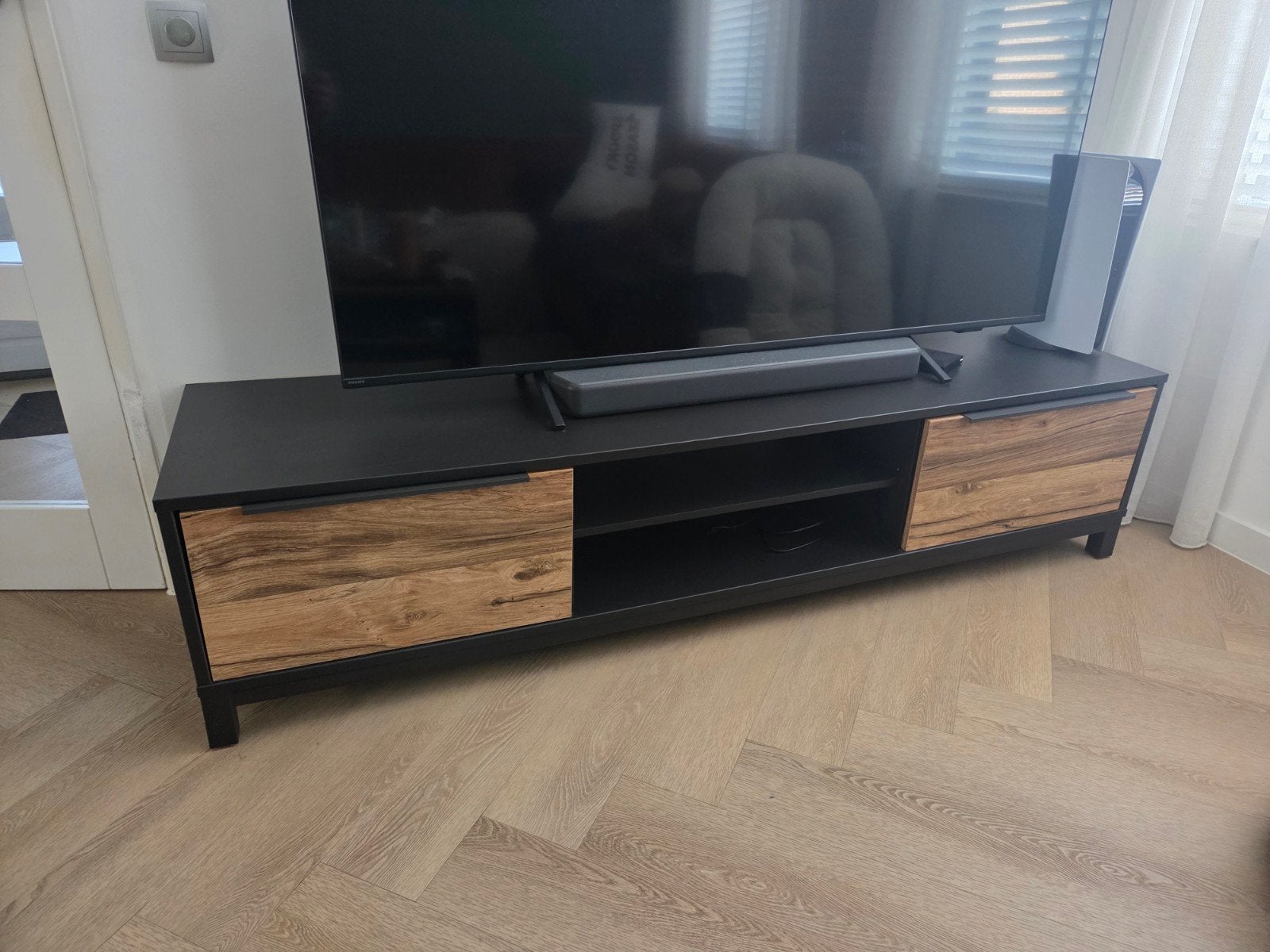 Modern TV-meubel met opbergruimte, Ophalen, Gebruikt, 150 tot 200 cm, Minder dan 100 cm