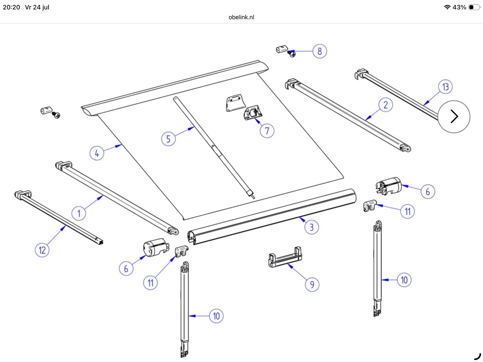 Thule schuifligger voor etuiluifel omnistor 1200, Ophalen of Verzenden, Gebruikt