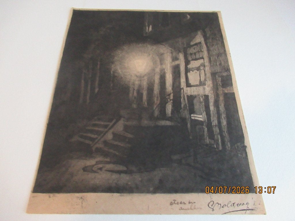 Cees Bolding, Antiek en Kunst, Kunst | Etsen en Gravures, Stadsgezicht, Ophalen of Verzenden, Gesigneerd, 18 cm