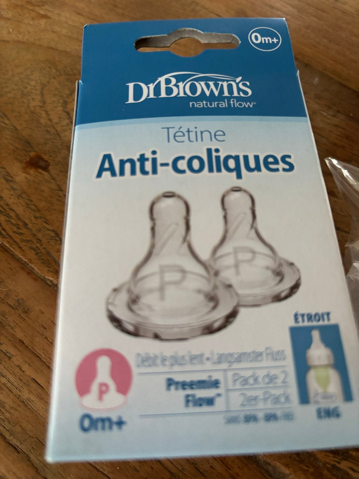 Dr. Brown's Natural Flow Anti-Colic Spenen (0m+, Premie Flow, Ophalen, Nieuw