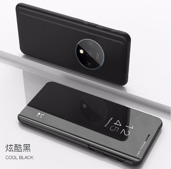 Clear View Stand Cover Set voor OnePlus 7T _ Zwart, Verzenden, Nieuw, Hoesje of Tasje