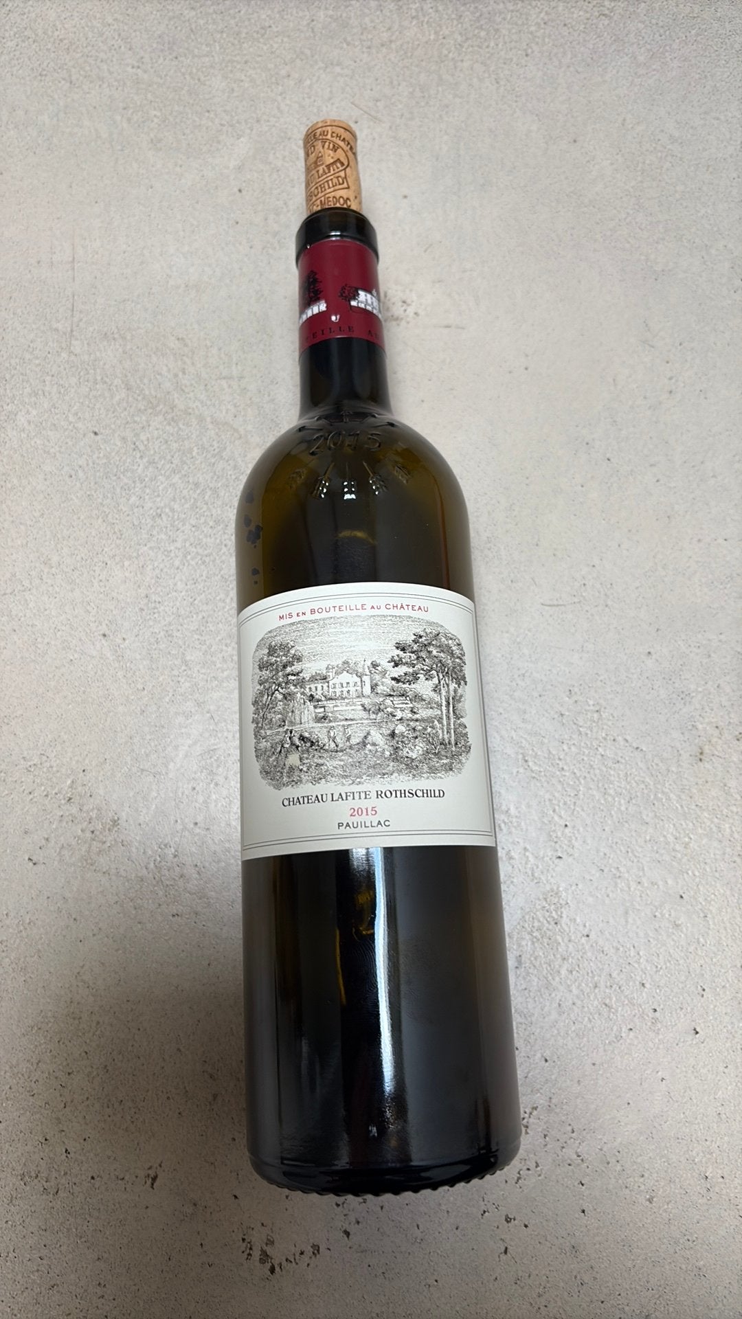 Chateau Lafite Rothschild 2015 Pauillac ( lege fles), Ophalen of Verzenden, Gebruikt