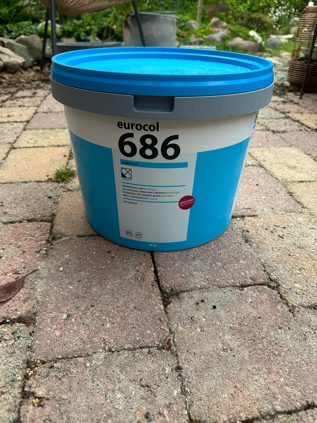 Eurocol 686 Supercol Wandtegellijm Elastisch 18 kg, Doe-het-zelf en Verbouw, Ophalen, Overige materialen, Wandtegels, Nieuw