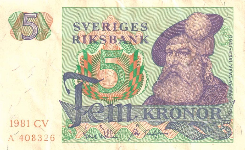 Zweden 5 kronor 1981 - VF, Verzenden, Overige landen, Los biljet