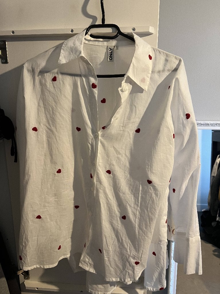 Hartjes blouse, Only, Wit, Nieuw, Ophalen of Verzenden