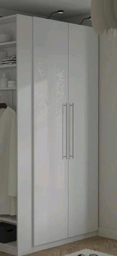 4x PAX hoogglans witte deuren met handvaten, Huis en Inrichting, Kasten | Kledingkasten, Ophalen, Kunststof, Gebruikt, 200 cm of meer