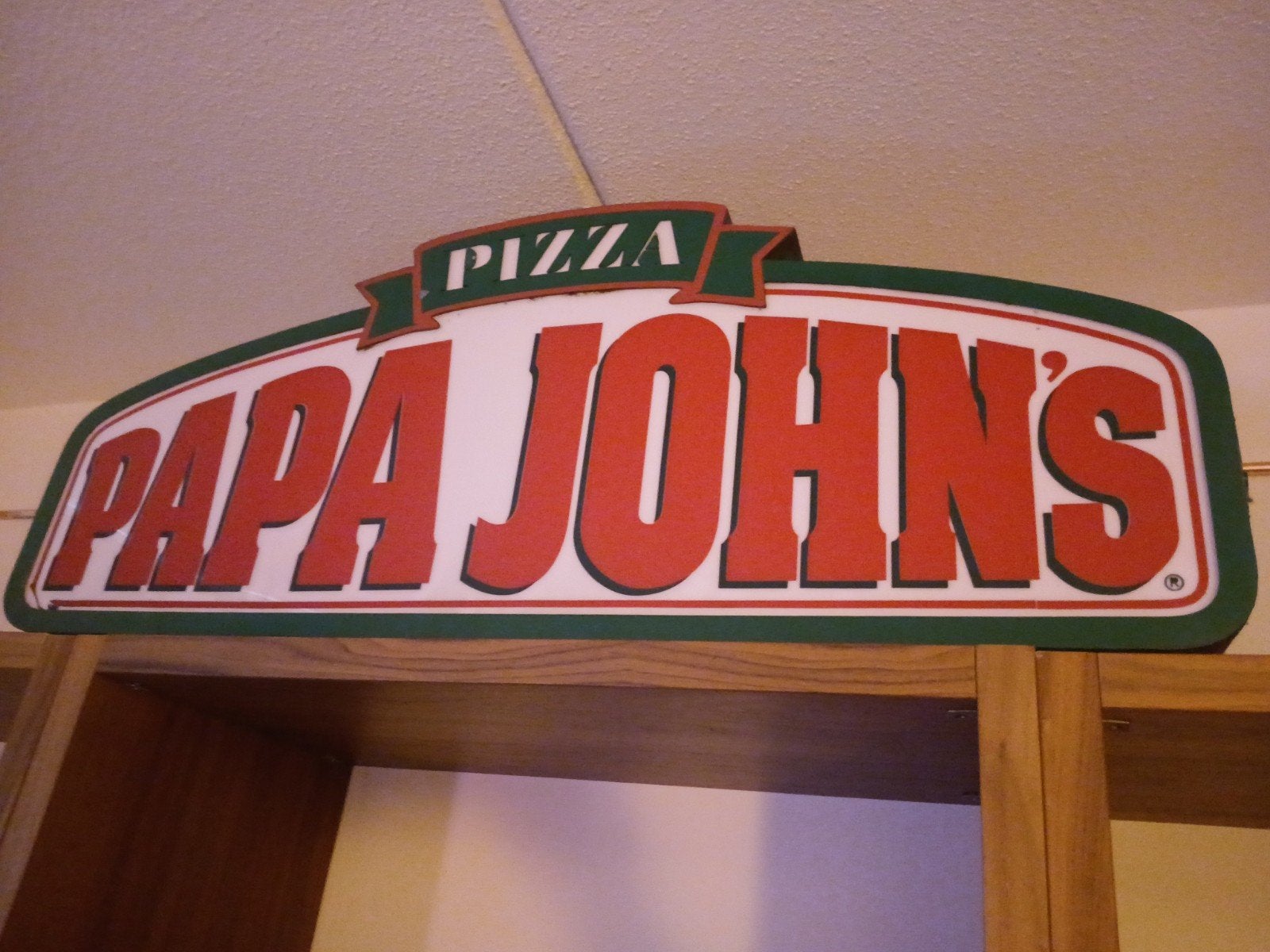 Vintage restaurant Papa John's Pizza Reclamebord, Ophalen of Verzenden