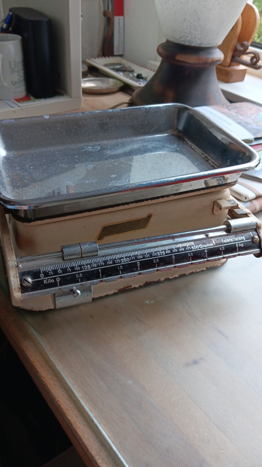 Vintage keukenweegschaal tot 5 kg, Doe-het-zelf en Verbouw, Ophalen of Verzenden, Gebruikt