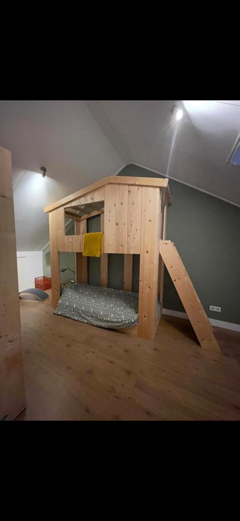 Steigerhouten boomhut bed, Kinderen en Baby's, Kinderkamer | Stapelbedden en Hoogslapers, Ophalen, Gebruikt, Stapelbed