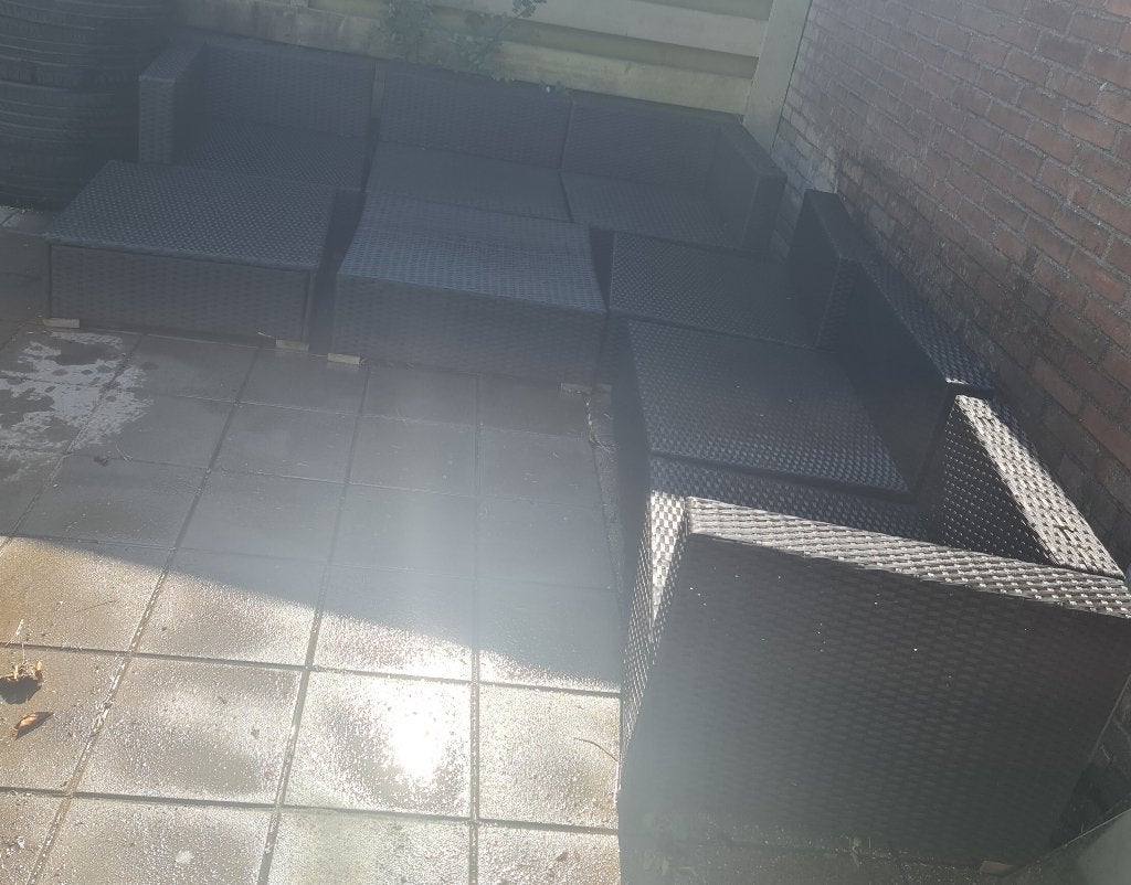 Loungeset + kussenbox, Ophalen, Gebruikt, Rotan